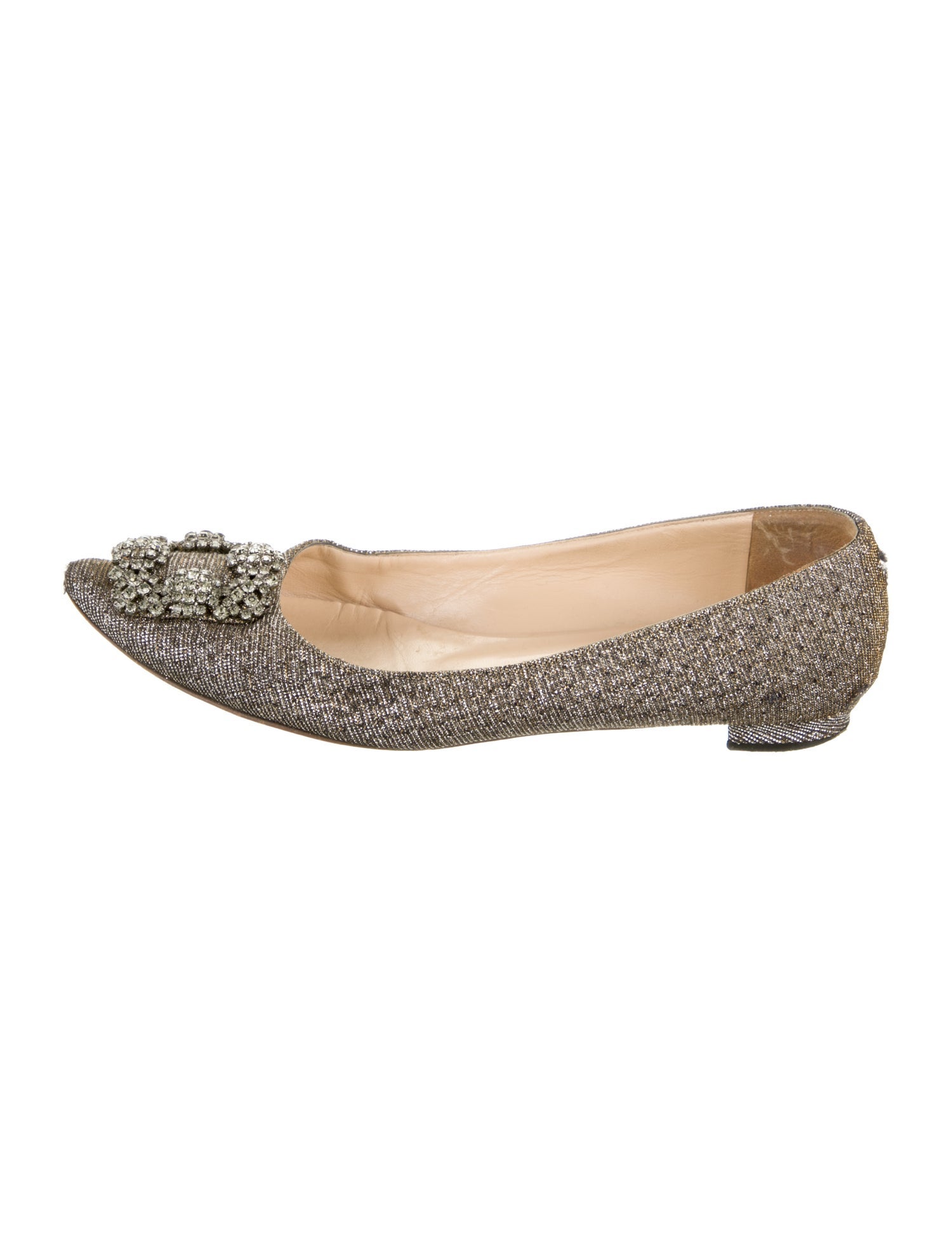 Manolo Blahnik Hangisi Glitter Flats