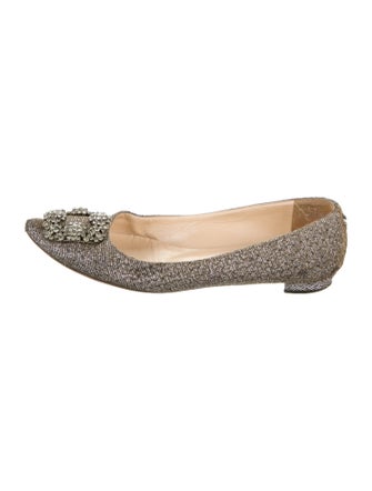 Manolo Blahnik Hangisi Glitter Flats