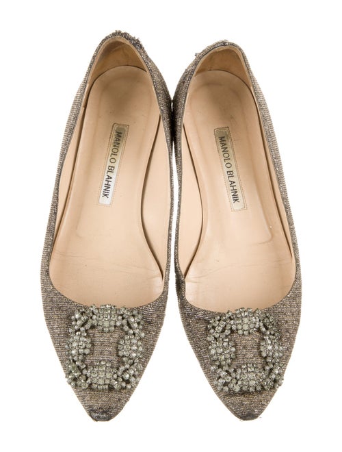 Manolo Blahnik Hangisi Glitter Flats