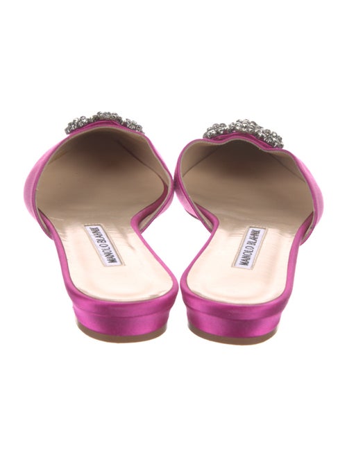 Manolo Blahnik Satin Crystal Embellishments Mules