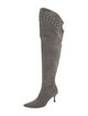 Manolo Blahnik Suede Studded Accents Boots