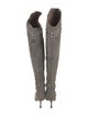 Manolo Blahnik Suede Studded Accents Boots