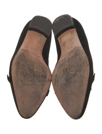 Manolo Blahnik Velvet Bow Accents Flats