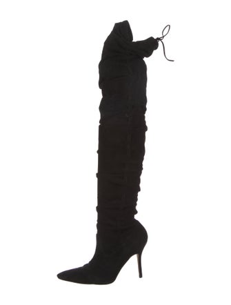 Manolo Blahnik Suede Lace-Up Boots