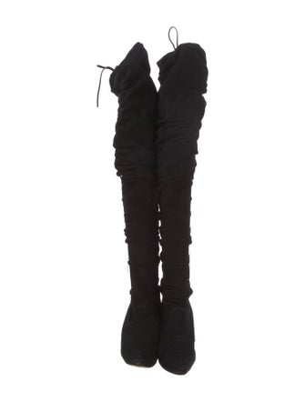 Manolo Blahnik Suede Lace-Up Boots