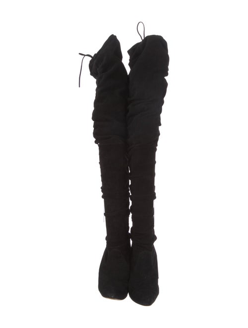 Manolo Blahnik Suede Lace-Up Boots