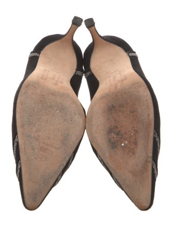 Manolo Blahnik Suede Patterned Pumps