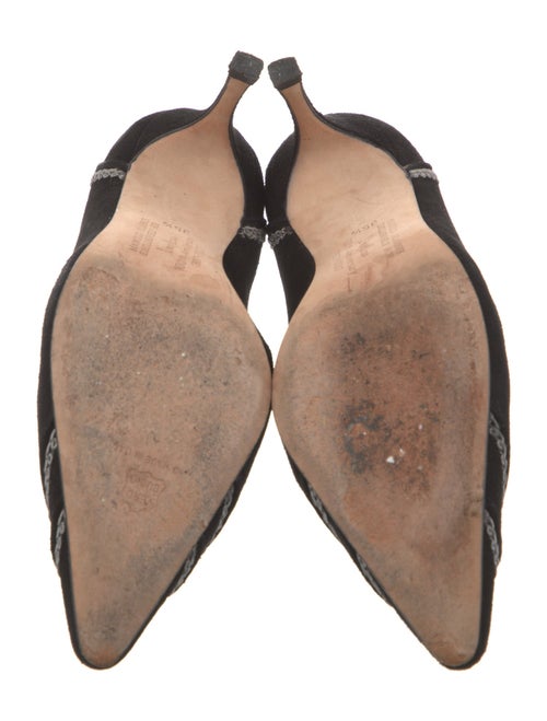 Manolo Blahnik Suede Patterned Pumps