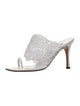Manolo Blahnik Leather Lace Pattern Slides