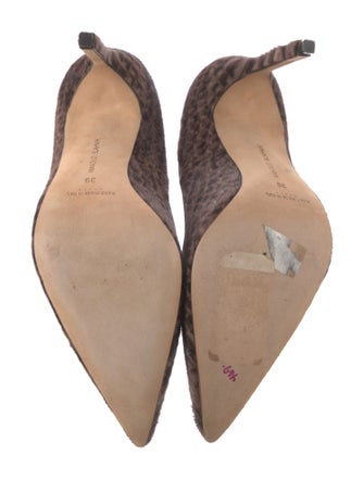 Manolo Blahnik Leather Animal Print Pumps