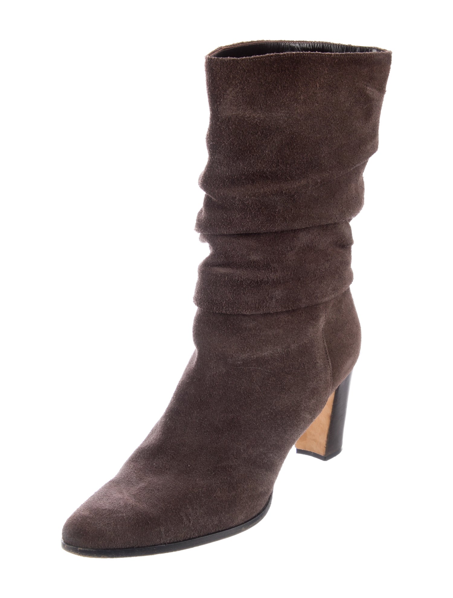 Manolo Blahnik Suede Slouch Boots