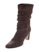 Manolo Blahnik Suede Slouch Boots