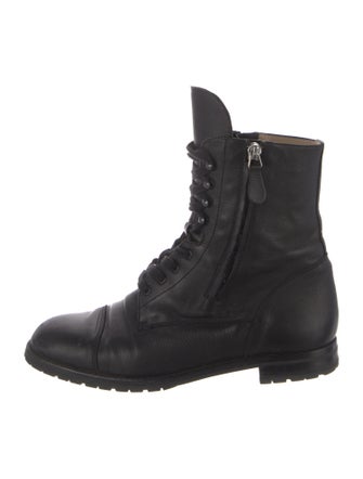 Manolo Blahnik Leather Combat Boots