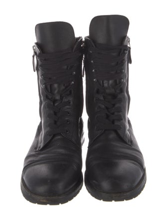 Manolo Blahnik Leather Combat Boots