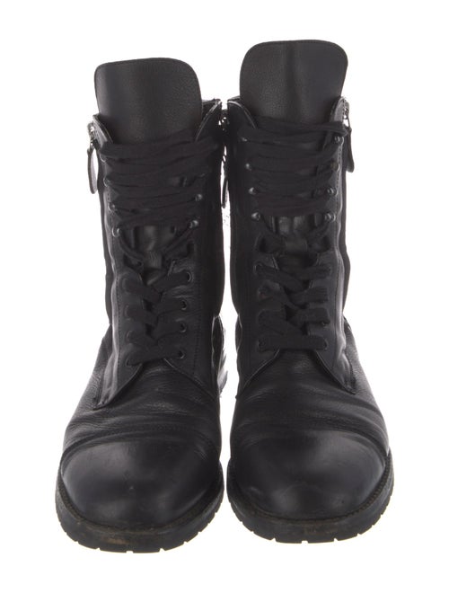 Manolo Blahnik Leather Combat Boots