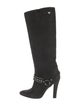 Manolo Blahnik Nubuck Chain-Link Accents Boots