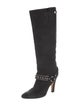 Manolo Blahnik Nubuck Chain-Link Accents Boots