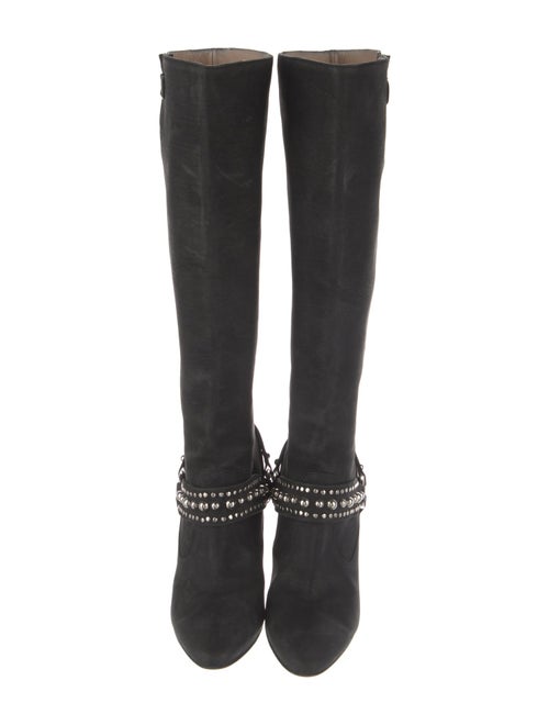 Manolo Blahnik Nubuck Chain-Link Accents Boots