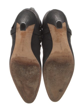 Manolo Blahnik Nubuck Chain-Link Accents Boots