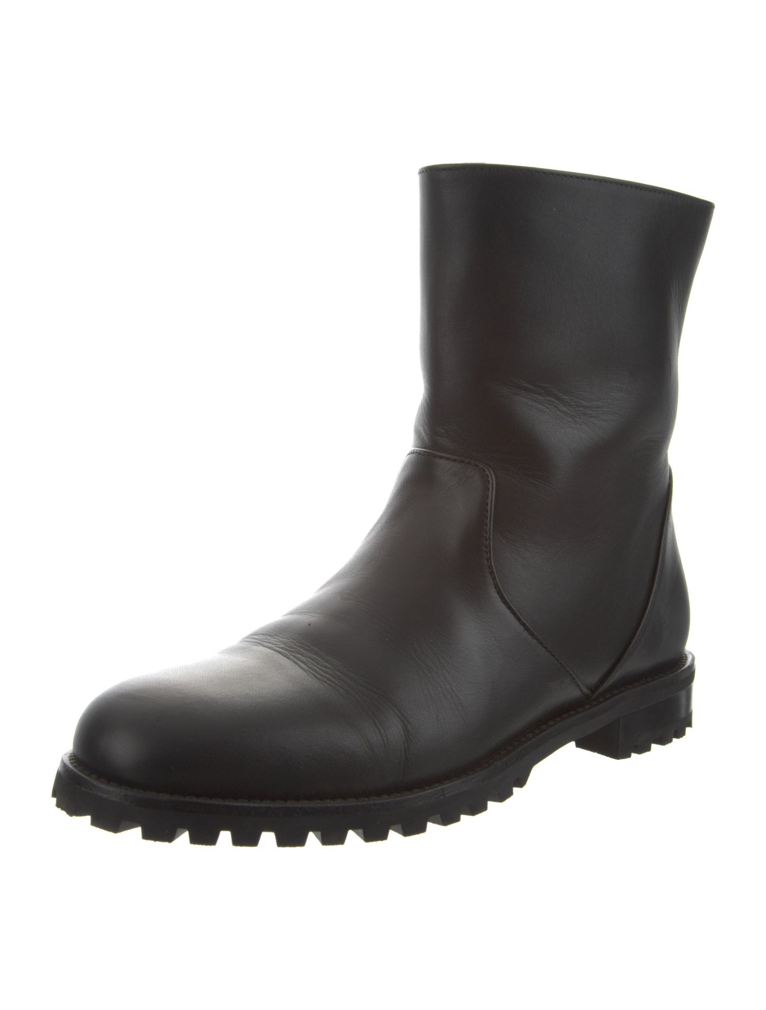 Manolo Blahnik Leather Moto Boots