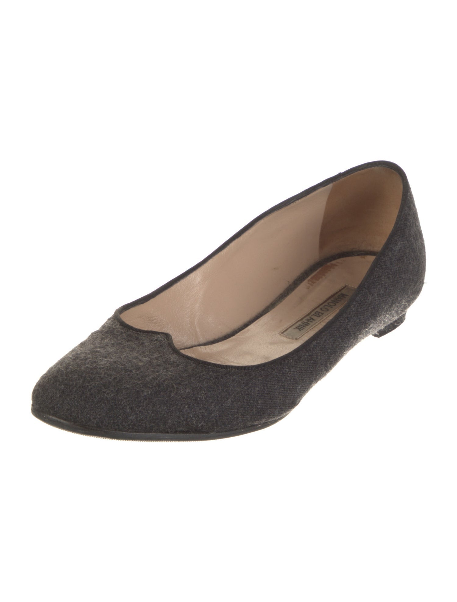 Manolo Blahnik Felt Ballet Flats