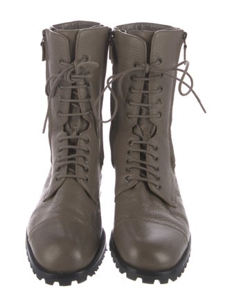 Manolo Blahnik Leather Combat Boots