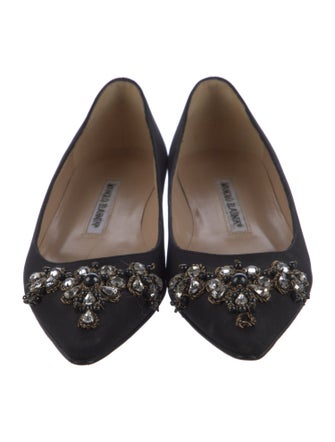 Manolo Blahnik Crystal Embellishments Flats