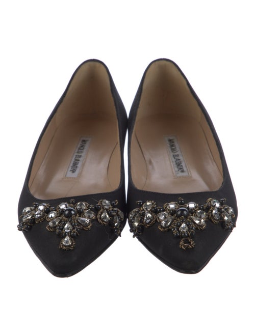 Manolo Blahnik Crystal Embellishments Flats
