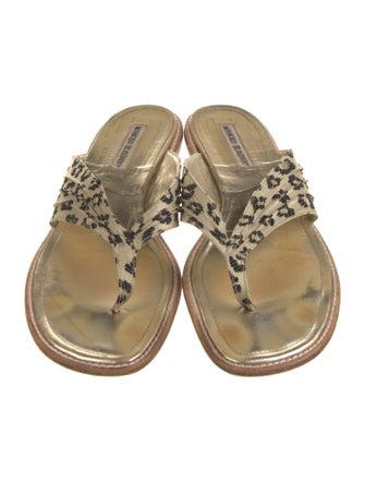 Manolo Blahnik Animal Print Slides