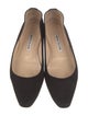 Manolo Blahnik Satin Crystal Embellishments Flats