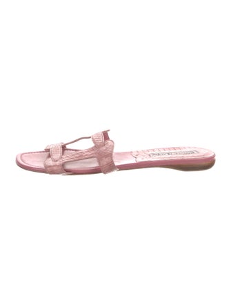 Manolo Blahnik Snakeskin Slides