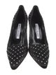 Manolo Blahnik Satin Crystal Embellishments Pumps