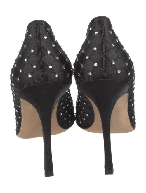 Manolo Blahnik Satin Crystal Embellishments Pumps