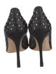 Manolo Blahnik Satin Crystal Embellishments Pumps