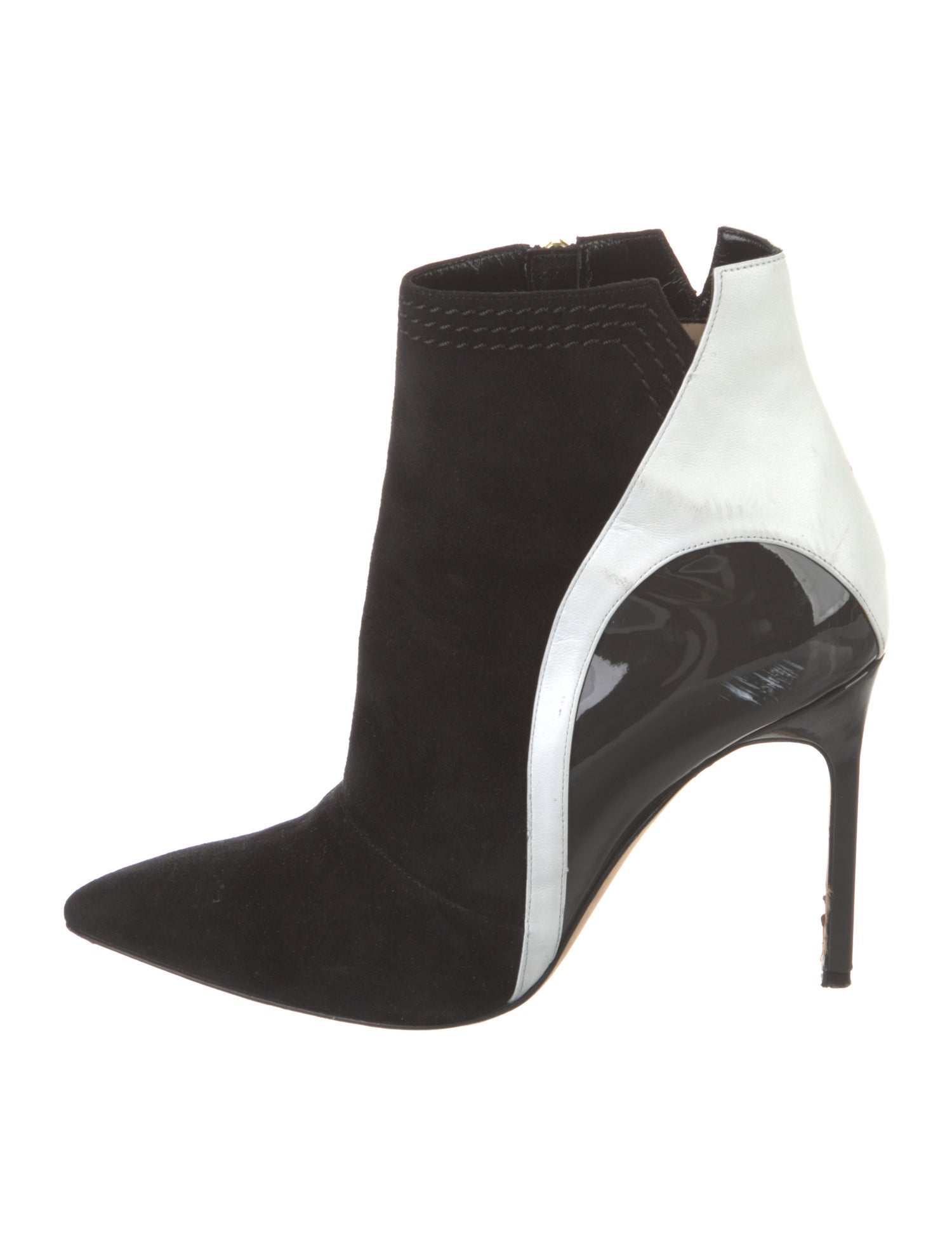 Manolo Blahnik Suede Colorblock Pattern Boots