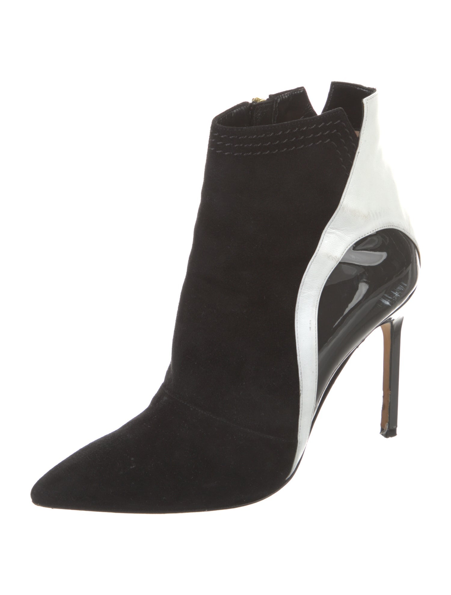 Manolo Blahnik Suede Colorblock Pattern Boots