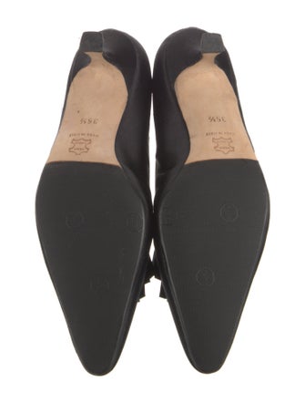 Manolo Blahnik Satin Pleated Accents Pumps