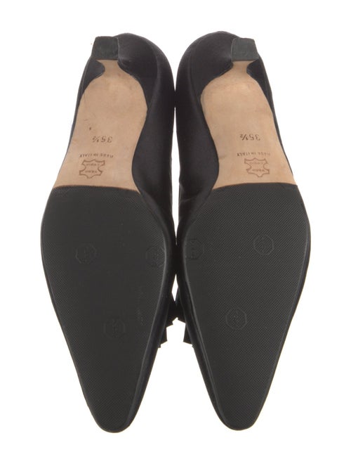 Manolo Blahnik Satin Pleated Accents Pumps