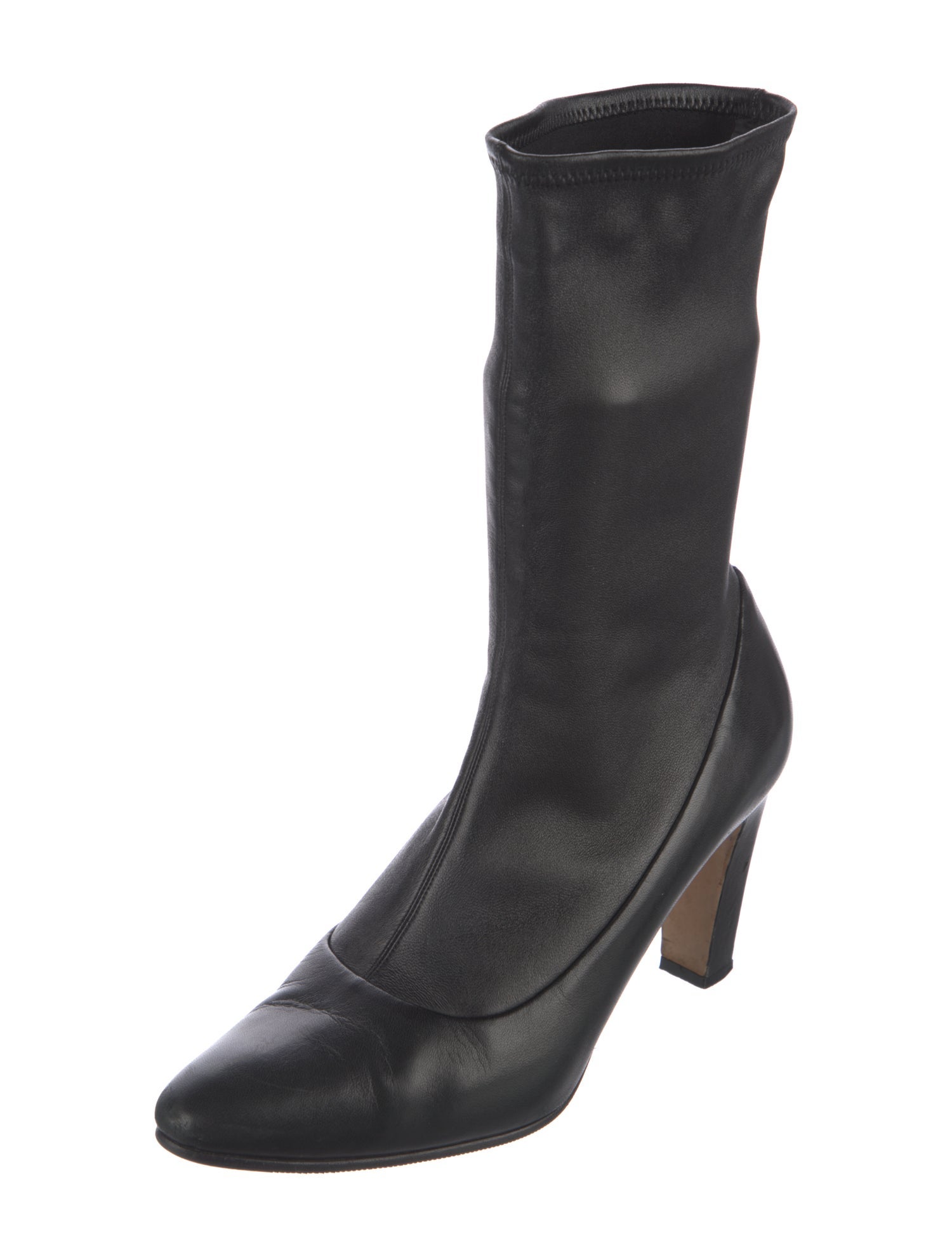 Manolo Blahnik Leather Sock Boots