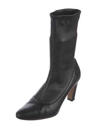 Manolo Blahnik Leather Sock Boots