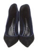 Manolo Blahnik Suede Grosgrain Trim Pumps