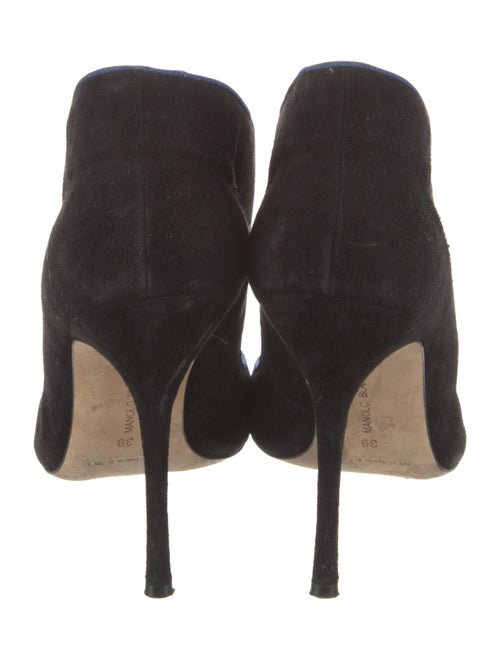 Manolo Blahnik Suede Grosgrain Trim Pumps