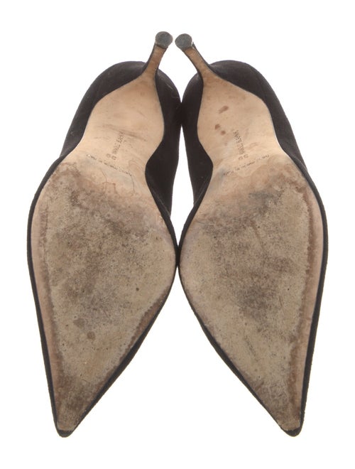 Manolo Blahnik Suede Grosgrain Trim Pumps