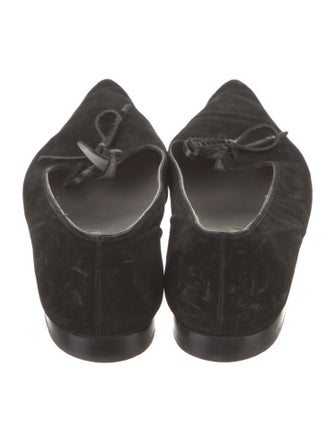 Manolo Blahnik Suede Bow Accents Ballet Flats