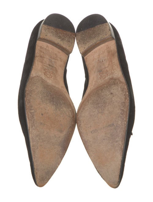 Manolo Blahnik Suede Bow Accents Ballet Flats