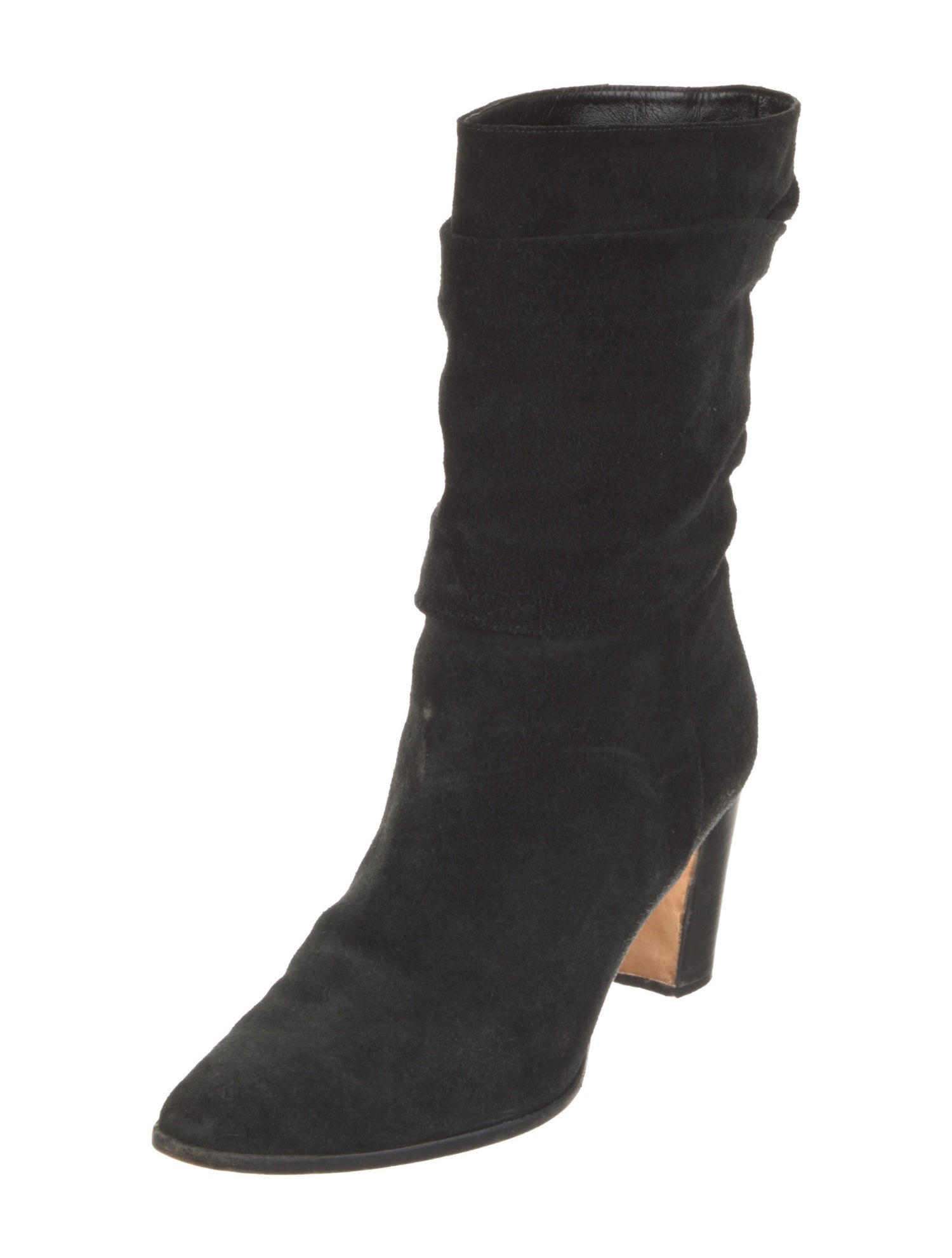 Manolo Blahnik Suede Pleated Accents Boots