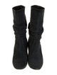 Manolo Blahnik Suede Pleated Accents Slouch Boots