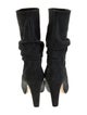 Manolo Blahnik Suede Pleated Accents Slouch Boots
