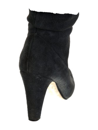 Manolo Blahnik Suede Pleated Accents Slouch Boots