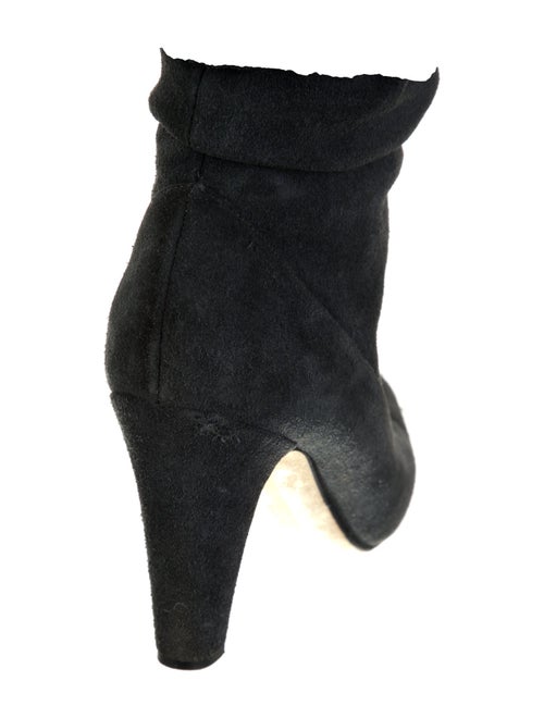 Manolo Blahnik Suede Pleated Accents Slouch Boots